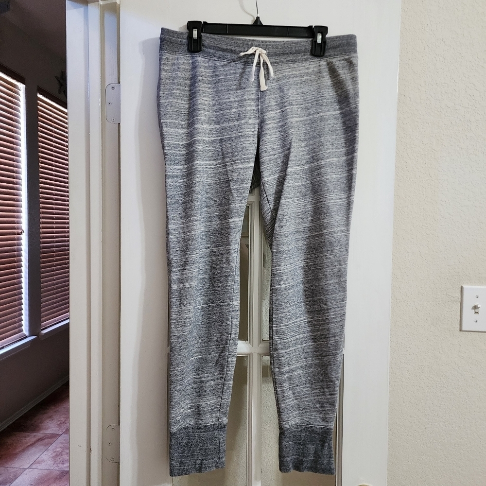J.Crew Women's Gray Heather Knit Jogger Sweatpants Medium Lounge Cuffed